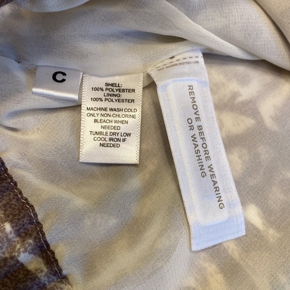 Ann Taylor Loft Top Blouse Tank Sleeveless Brown Tan Cream Size XXS Petite NWOT - Picture 8 of 8